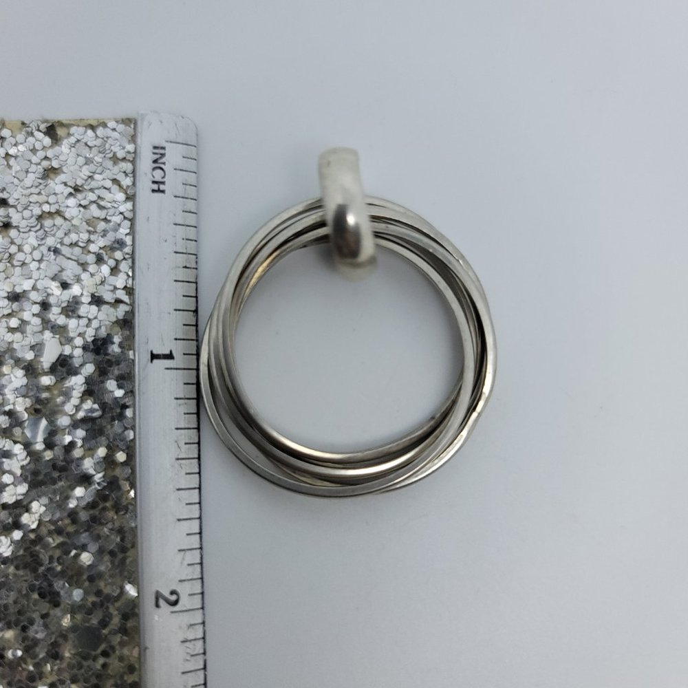 Sterling Interlocking Rings Pendant - image 2
